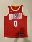 NBA 0 Westbrook Rockets Maillot Retro Rouge imprimé